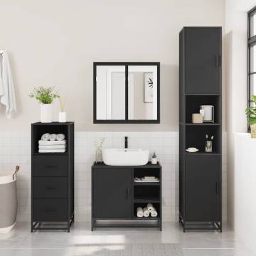 Stylish 4 Piece Black Bathroom Furniture Set | Hipomarket UK