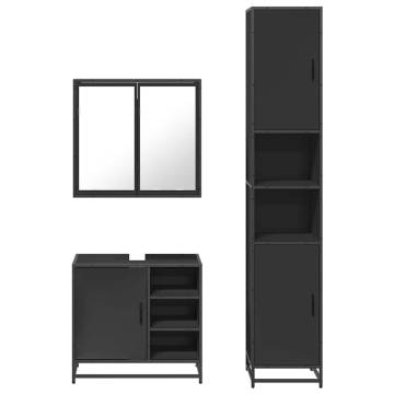 Stylish 4 Piece Black Bathroom Furniture Set | Hipomarket UK