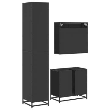 Stylish 4 Piece Black Bathroom Furniture Set | Hipomarket UK