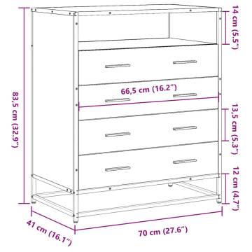 Drawer Cabinet Grey Sonoma - Stylish & Durable Storage Solution