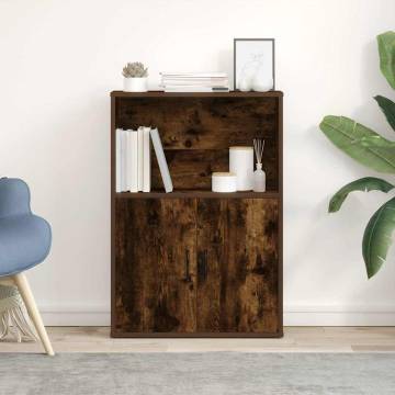 Stylish Smoked Oak Bookcase - 60x24x85 cm | Hipomarket UK