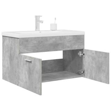 Stylish Bathroom Sink Cabinet with Basin & Faucet - Concrete Grey