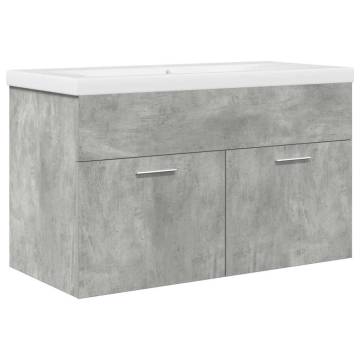 Stylish Bathroom Sink Cabinet with Basin & Faucet - Concrete Grey