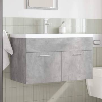 Stylish Bathroom Sink Cabinet with Basin & Faucet - Concrete Grey