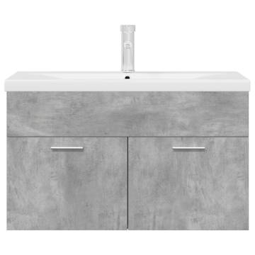 Stylish Bathroom Sink Cabinet with Basin & Faucet - Concrete Grey