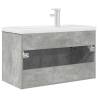 Stylish Bathroom Sink Cabinet with Basin & Faucet - Concrete Grey