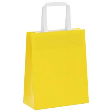 Yellow Paper Bags with Handles - 50 pcs | Eco-Friendly Choice