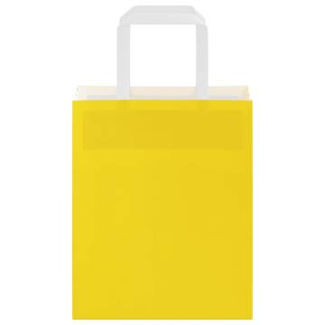 Yellow Paper Bags with Handles - 50 pcs | Eco-Friendly Choice