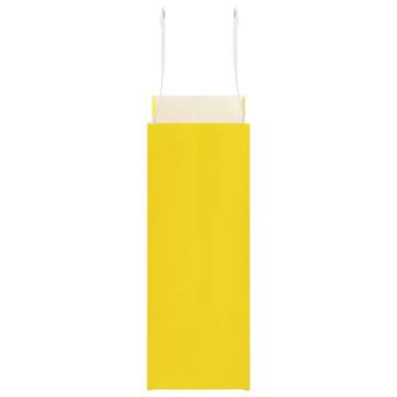 Yellow Paper Bags with Handles - 50 pcs | Eco-Friendly Choice