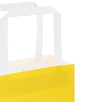 Yellow Paper Bags with Handles - 50 pcs | Eco-Friendly Choice