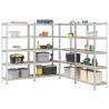  5-Layer Storage Shelves 4 pcs Silver Steel&Engineered Wood Colour silver Size 100 x 50 x 198 cm Quantity in Package 4 Amount 1 