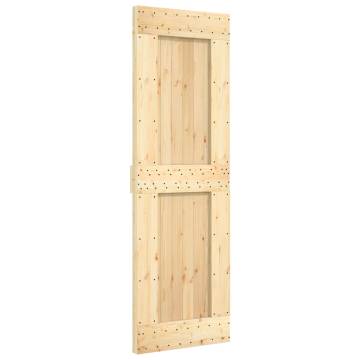 Sliding Door with Hardware Set - Solid Wood Pine 70x210 cm