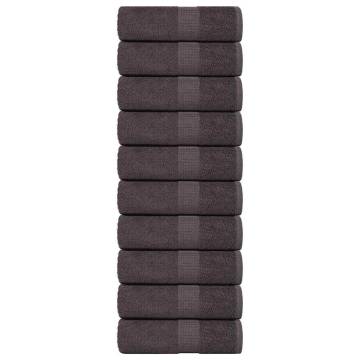 10 pcs Washcloths Anthracite 100% Cotton | Hipomarket UK