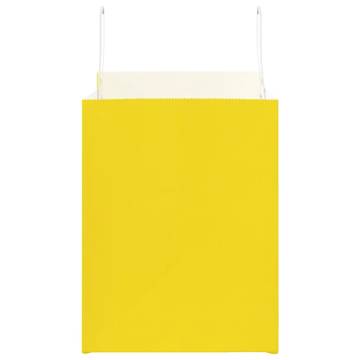 Yellow Paper Bags with Handles - 250 pcs | Hipomarket UK