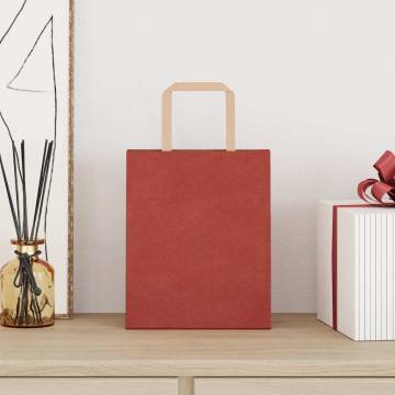 Eco-Friendly Red Paper Bags with Handles - 250 pcs | HipoMarket