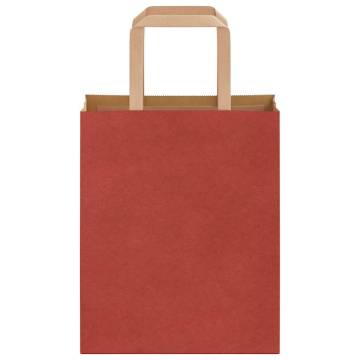 Eco-Friendly Red Paper Bags with Handles - 250 pcs | HipoMarket