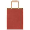 Eco-Friendly Red Paper Bags with Handles - 250 pcs | HipoMarket