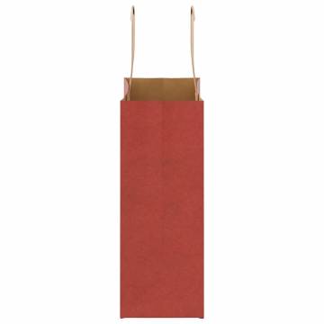 Eco-Friendly Red Paper Bags with Handles - 250 pcs | HipoMarket