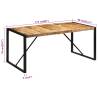 Rustic Solid Mango Wood Dining Table - 175x90 cm