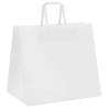 50 pcs White Paper Bags with Handles - Eco-Friendly Packaging