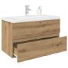  Sink Cabinet with Built-in Basin and Faucet Artisan Oak Colour artisan oak Size 80 x 38.5 x 45 cm Quantity in Package 1 Model with faucet & drain 