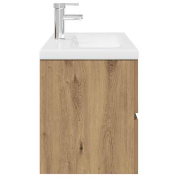 Stylish Sink Cabinet with Basin & Faucet - Artisan Oak