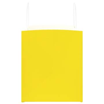 250 Yellow Paper Bags with Handles - Eco-Friendly & Durable