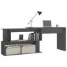 Corner Desk High Gloss Grey - Stylish & Functional Design