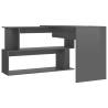 Corner Desk High Gloss Grey - Stylish & Functional Design