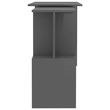 Corner Desk High Gloss Grey - Stylish & Functional Design