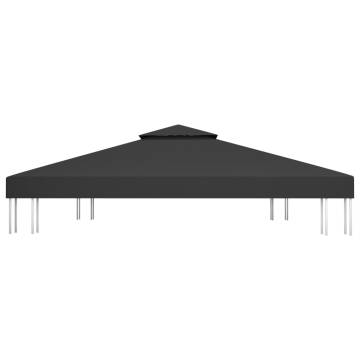 2-Tier Gazebo Top Cover 4x3 m - Durable Black Canopy