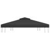 2-Tier Gazebo Top Cover 4x3 m - Durable Black Canopy