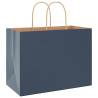 High-Quality Blue Paper Bags with Handles - 250 pcs | HipoMarket