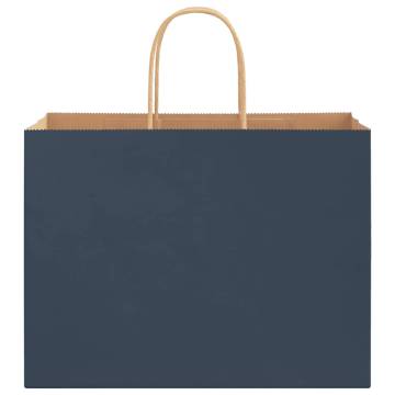 High-Quality Blue Paper Bags with Handles - 250 pcs | HipoMarket