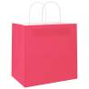 250 PCS Pink Paper Bags with Handles | Eco-Friendly & Durable