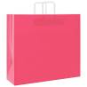 250 Pink Paper Bags with Handles - Eco-Friendly Packaging