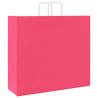 250 Pink Paper Bags with Handles - Eco-Friendly Packaging