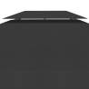 2-Tier Gazebo Top Cover 4x3 m - Durable Black Canopy