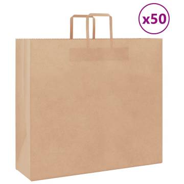 50 Paper Bags with Handles - Durable & Eco-Friendly Choice