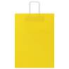 Durable Yellow Paper Bags with Handles - 50 pcs