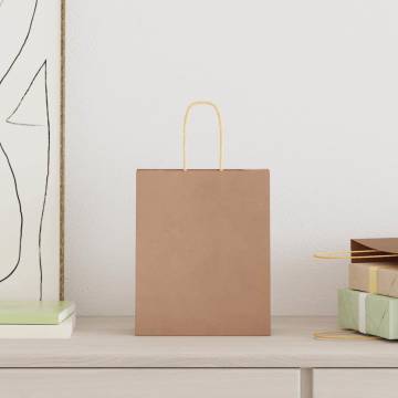 Brown Paper Bags with Handles - 250 pcs | Eco-Friendly Packaging