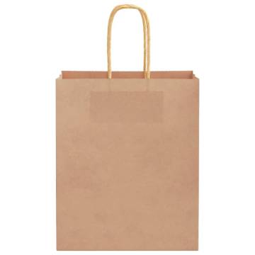 Brown Paper Bags with Handles - 250 pcs | Eco-Friendly Packaging