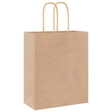 Brown Paper Bags with Handles - 250 pcs | Eco-Friendly Packaging