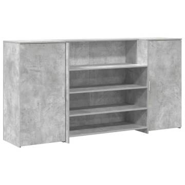 Concrete Grey Reception Desk - Versatile Engineered Wood Design