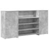 Concrete Grey Reception Desk - Versatile Engineered Wood Design