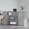 Concrete Grey Reception Desk - Versatile Engineered Wood Design