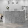 Concrete Grey Reception Desk - Versatile Engineered Wood Design