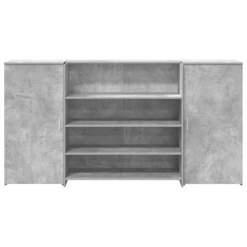 Concrete Grey Reception Desk - Versatile Engineered Wood Design