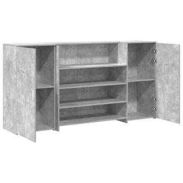 Concrete Grey Reception Desk - Versatile Engineered Wood Design