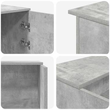 Concrete Grey Reception Desk - Versatile Engineered Wood Design